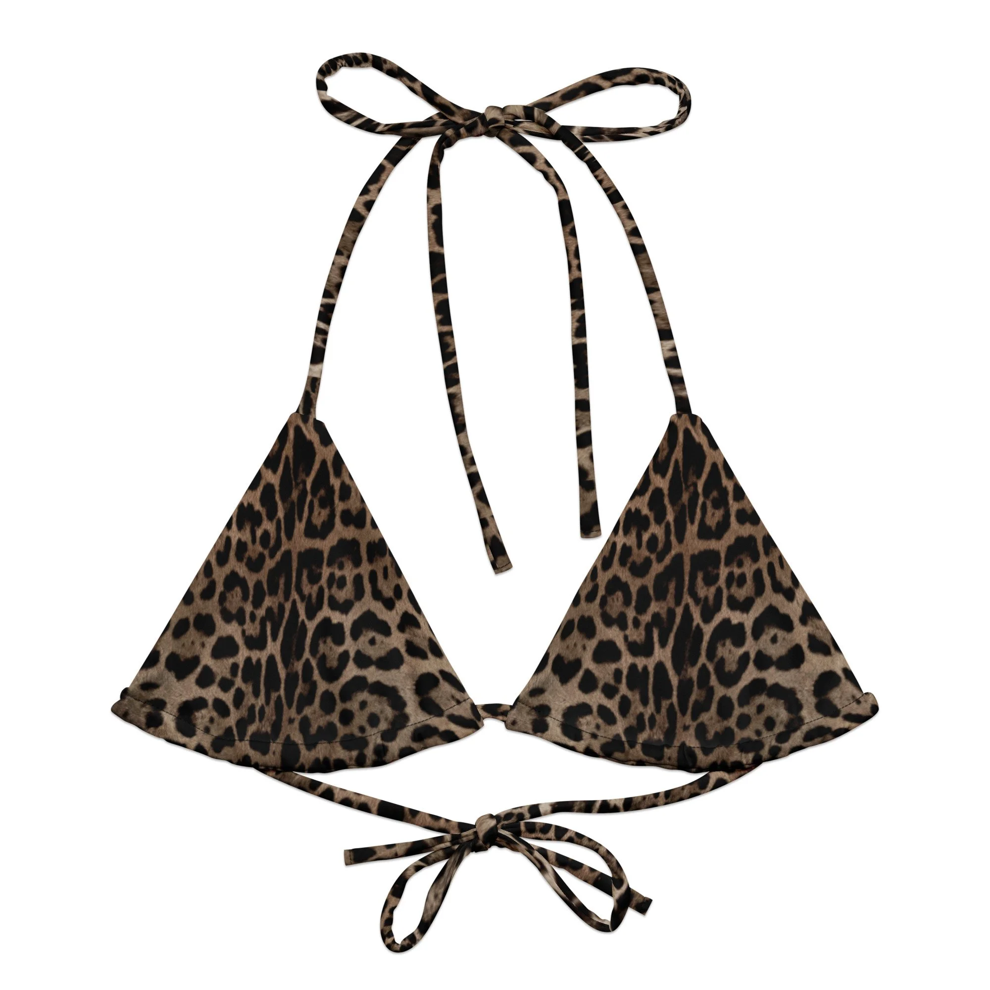 ★LOOPLOOP★ String Bikini Top Sweety Leopard Brown 50140092 DARK TONE LEOPARD MULTI TIE BIKINI TOP — FOR THE LOVE OF